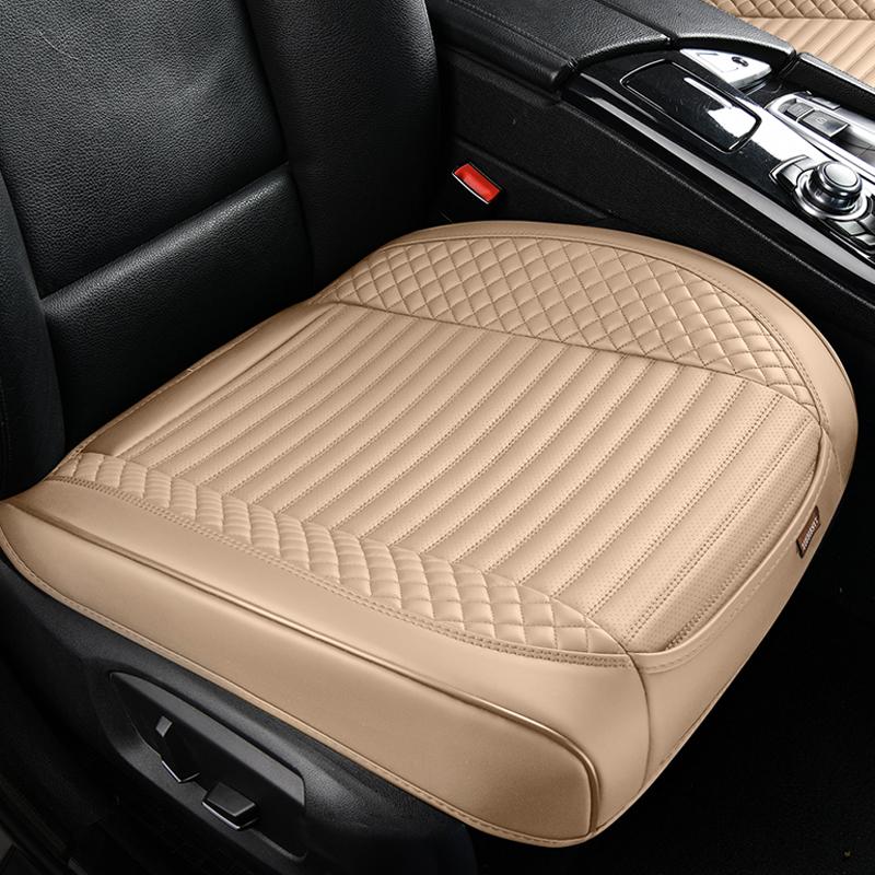 SEAMETAL 1PC Car Front Seat Cover Napa Leather Breathable Car Seat Cushion Cover for Four Seasons