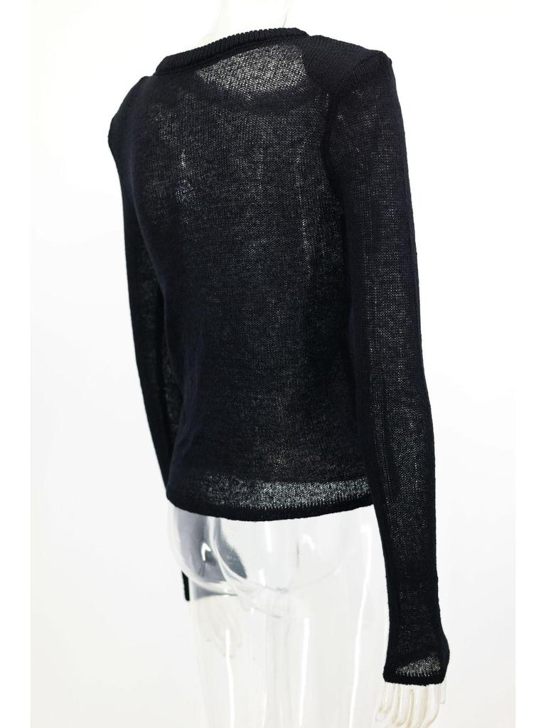 Женский однотонный вязаный свитер с ажурным узором Осень/Зима - Повседневный топ с длинным рукавом