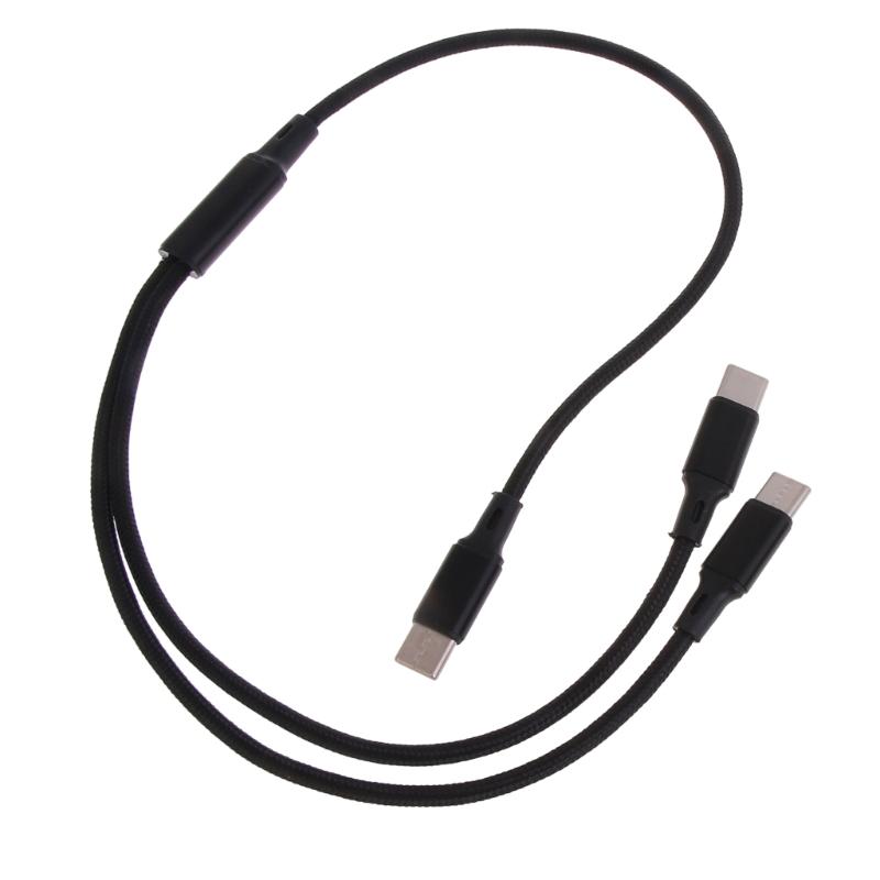 Nylon Braided Type-C to Type-C+Type-C Charger Cable Reliable Connectivity Faster Charger Cable Cord Safe and Stable