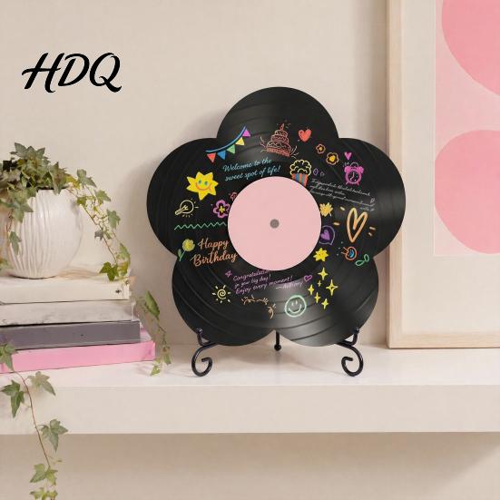 Цветовая виниловая пластинка DIY Украшение DIY Индивидуальная доска с креативным стендом для демонстрации украшений Дизайн Персонализированная доска с сообщением на день рождения/юбилей Вывеска