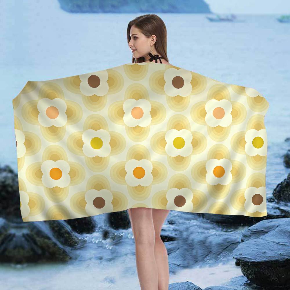 Orla Kiely Лист Цветок Большие Микрофибровые Пляжные Полотенца Быстросохнущее Полотенце Песок Пляжные Полотенца Полотенце для Бассейна Для Путешествий Плавание Бассейн Йога