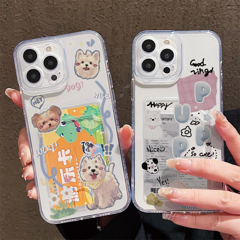 Силиконовый чехол-карман для карт для Oppo Reno 10 11 1F 12F 13F Xiaomi Redmi Note 12 13 iPhone 17 16 15 14 Pro Прозрачный бампер для телефона