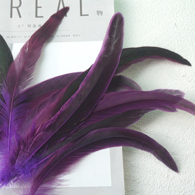 50Pcs Colorful Cock Tail 20-25Cm Stage Performance Mask Headdress Diy Decorative Material Tease Cat Stick Cat Toy Feather