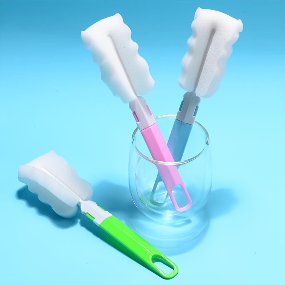 1/5 шт. Губка с длинной ручкой для кружек, стеклянных бутылок, чашек, скребок для эффективной очистки, многоразовый кухонный инструмент для уборки