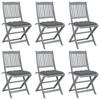 Day and Night - Day and Night Folding Garden Chairs 6 Units Cushions Solid Acacia Wood