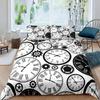 Clock Duvet Cover Set For Kids Teens Boys Girls Lightweight Down Quilt Covers Bedroom Decor 2 Pillowcases 1 Duvet Cover No Quilt