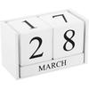 PATIKIL Vintage Wood Block Perpetual Calendar, Reble Wooden Month Date Display Blocks for Desk Office Home Decoration 6.1", Red