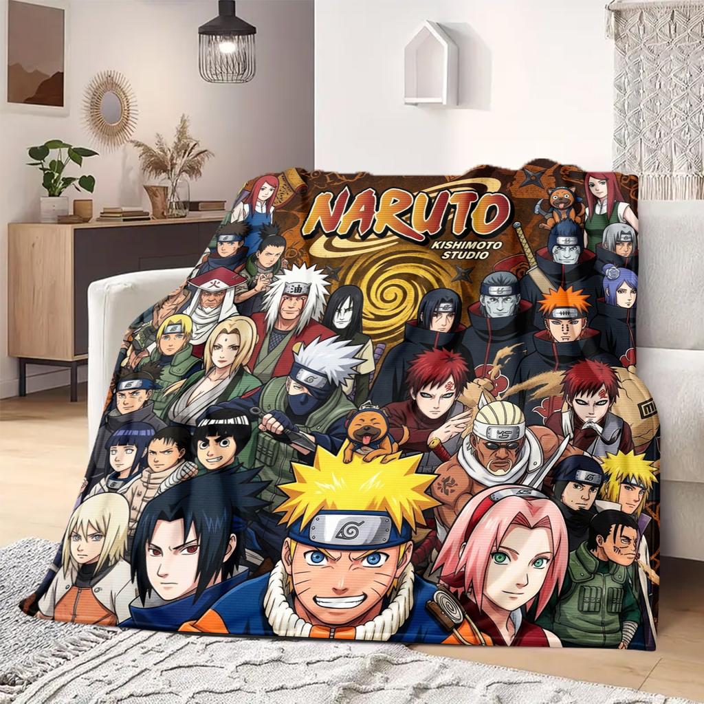 Naruto Comfortable Warm Printed Flannel Blanket, Fits Bedrooms, Sofas, Beds, Chairs, Picnics, Travel -HE9
