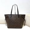 [Б/У] Сумка-тоут Neverfull Mm из покрытого канваса в клетку с кожаной отделкой - Очень хорошее состояние #1DO1S0J