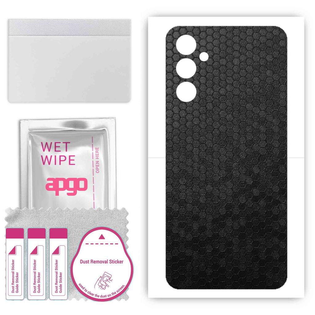 apgo Protective Skin Sticker for the Back Compatible with Samsung Galaxy A34, Wrap Film, Foil, Vinyl - Pattern Black Honeycomb