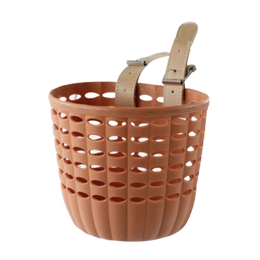 Retro Woven Front Handle Carrier Plastic Children's Bicycle Scooter Basket Front Riding Basket