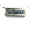 Necklace - Stones and Minerals - Raw Kyanite - Stainless Steel - Rectangle Model - Mixed