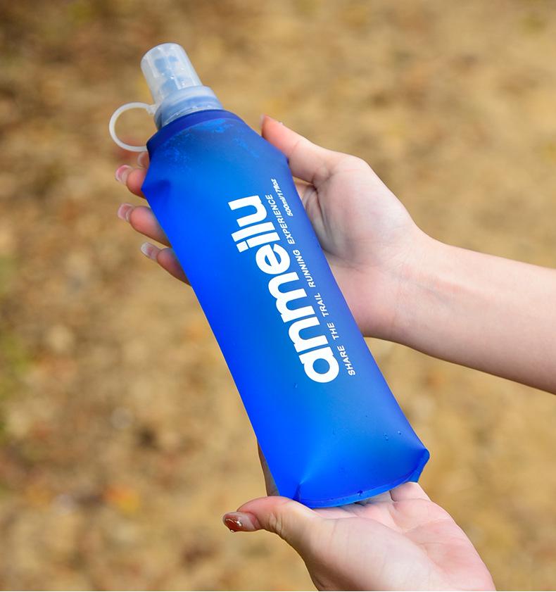 Anmeilu Foldable TPU Soft Water Bottle - Outdoor Sports & Marathon Hydration Equipment, Food Grade