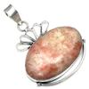 Pendant SunstoneCabochon Gemstone Gift For Her Silver Jewelry 2"