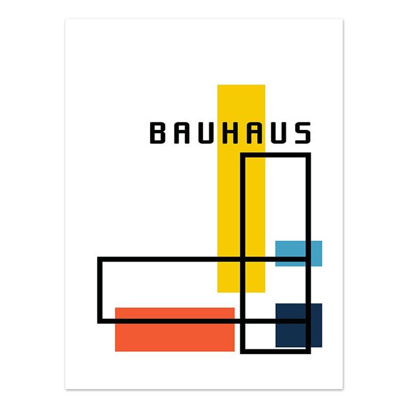 Баухаус минималистичный геометрический красный желтый бежевый постер абстрактный холст картина настенная живопись печать картина гостиная украшение дома