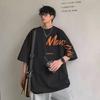 Летняя мужская модная свободная футболка с коротким рукавом