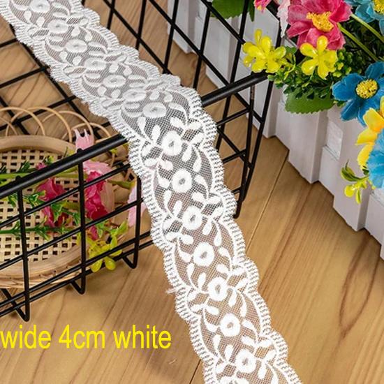 Хорошее качество, дешевые 4,5 м/лот, ширина 4-6 см, ретро белый/бежевый хлопок, вышитые кружевные аксессуары, отделка кружевной юбки, аксессуары по подолу