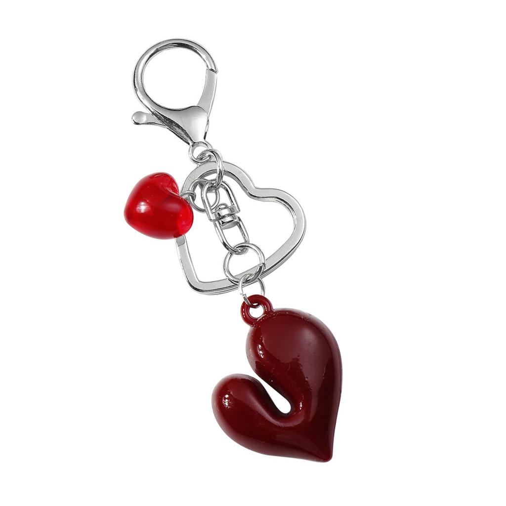 Charming Acrylic Keychain Accessory Attractive Bowknot and Star Strawberry Key Rings Heart Keychain for Daily Use