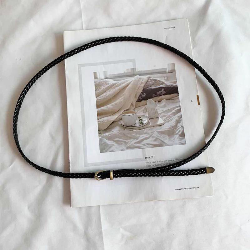 Exquisite Women's Retro Casual Thin Leather Woven Belt – Versatile Korean Style Waist Chain