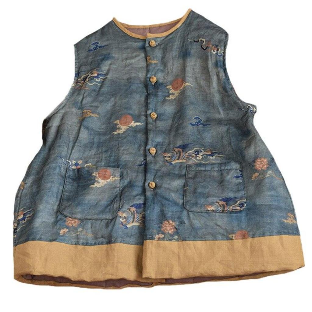 Johnature женские винтажные осенние жилеты на пуговицах льняные пальто без рукавов с цветочным принтом теплые женские жилеты с карманами