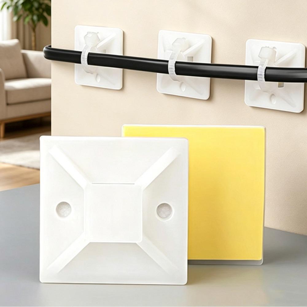 100 Pack Super-Adhesive Cable Tie Mounts Set Sticky Backs Wire Management Mounts Home Office