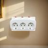 Extension Socket with 3 Individual Switches Power Strip 3 Horizontal Socket Power Adapter for Living Room Bedroom
