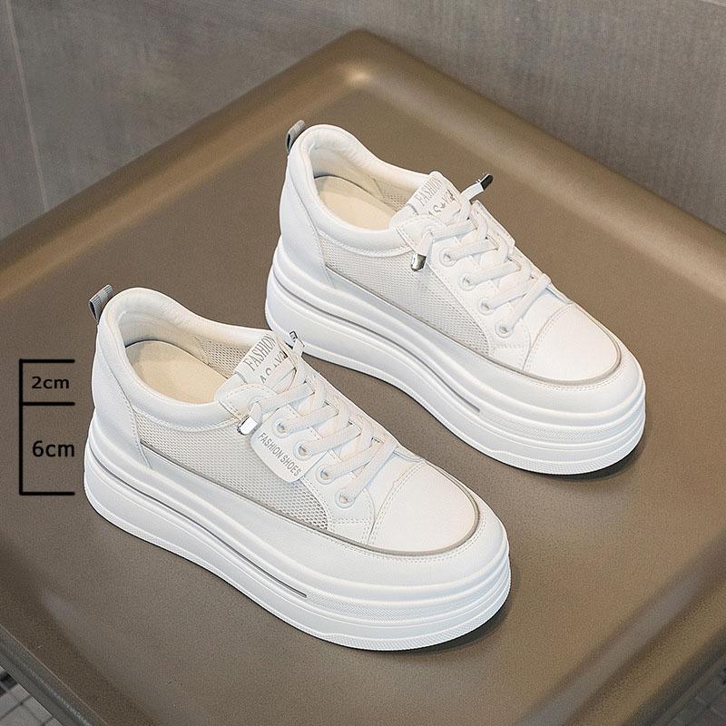 Fujin/ботинки на платформе из натуральной кожи с сеткой 8,5 см, женские кроссовки на танкетке, летняя обувь, белые сандалии на плоской подошве, тапочки, шлепанцы