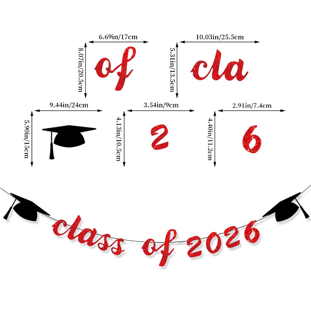 Congrats Grad Paper Flag Graduation Season School Reunion Party Decoration Bronzing Banner