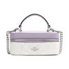 New Canvas With Leather Box Bag, Handbag, Shoulder Bag, Crossbody Bag Trumpets Women's White & Purple CJ522-SVVVJ