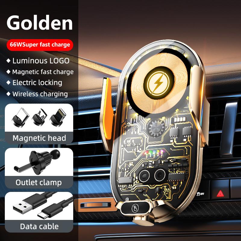 Новая прозрачная магнитная рамка для навигации по транспортному средству, автомобильное беспроводное зарядное устройство 66 Вт, супер быстрая зарядка, автомобильный держатель для телефона