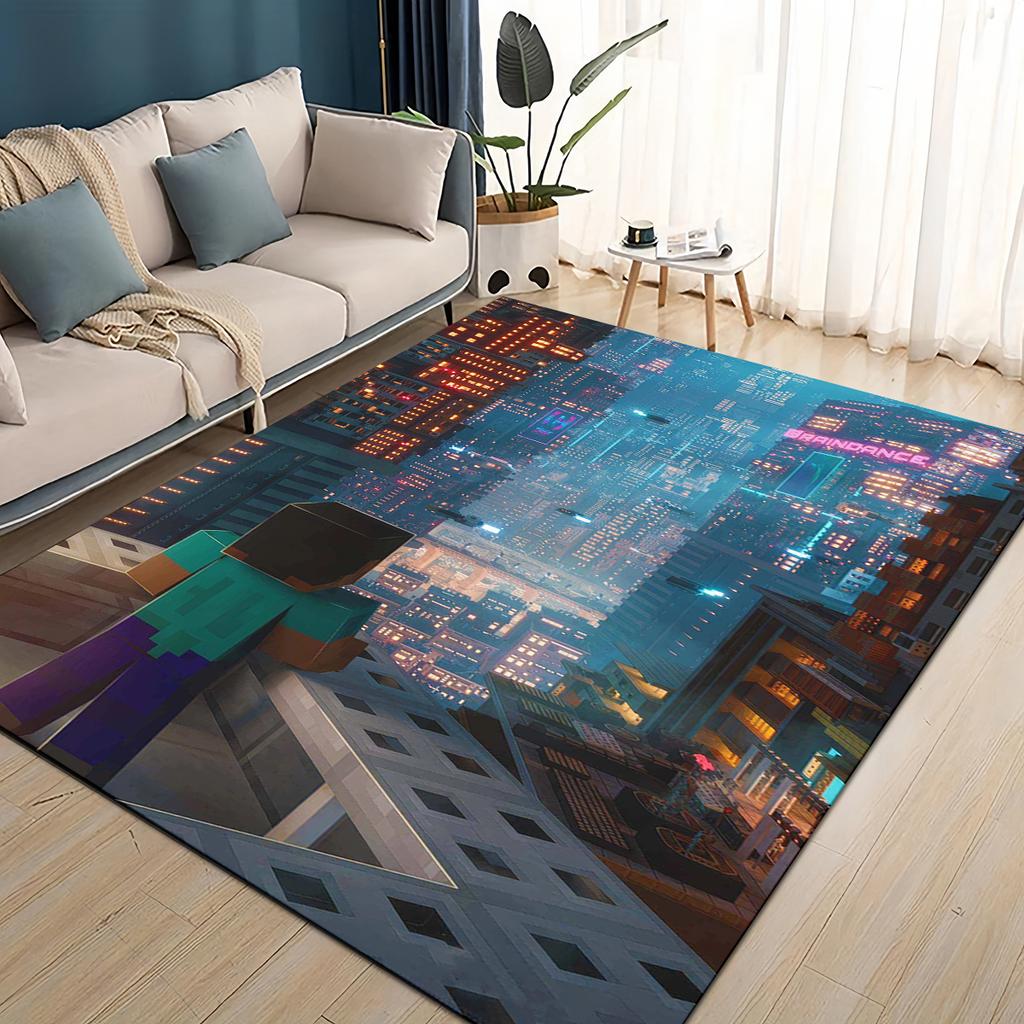 3D Мой Мир Строительная Игра Мультяшный Ковер Коврик для Гостиной Спальни Дома Украшение Дивана, Детский Игровой Нескользящий Напольный Коврик