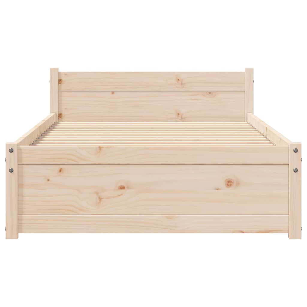 vidaXL Massivholzbett ohne Matratze 75x190 cm