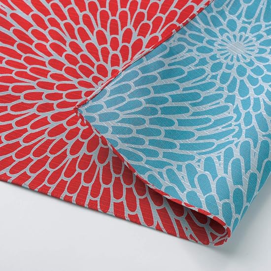 Musubi Furoshiki 48cm Double-Sided Isabunyo Chrysanthemum Red/Sage 10479-113