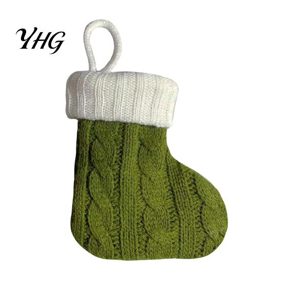 Indoor Holiday Party Supplies Mini Knitted Christmas Stocking Ornaments, Knit Xmas Tree Hanging Decor, Small Ornaments Pendants for Tree, Mantel,