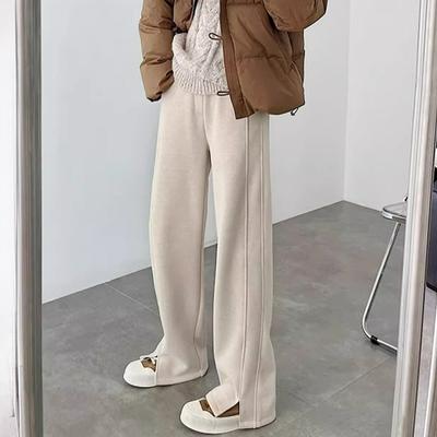 Кашемировые брюки палаццо женские брюки плюс бархат зимние осенние и зимние маленькие утолщенные зауженные прямые женские брюки