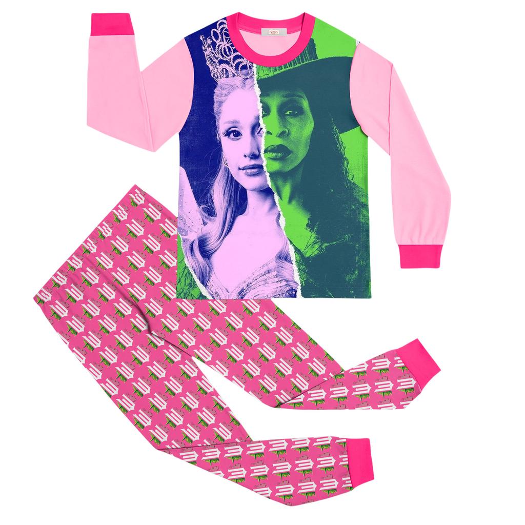 Children's Fashion Suit Skirt Round Neck Long Sleeve Top Pants