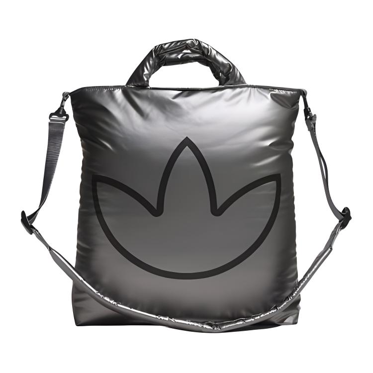 Adidas Originals Trefoil Polyurethane Shoulder Bag, Crossbody Bag, Handbag Regular Unisex Silver Gray JW1714