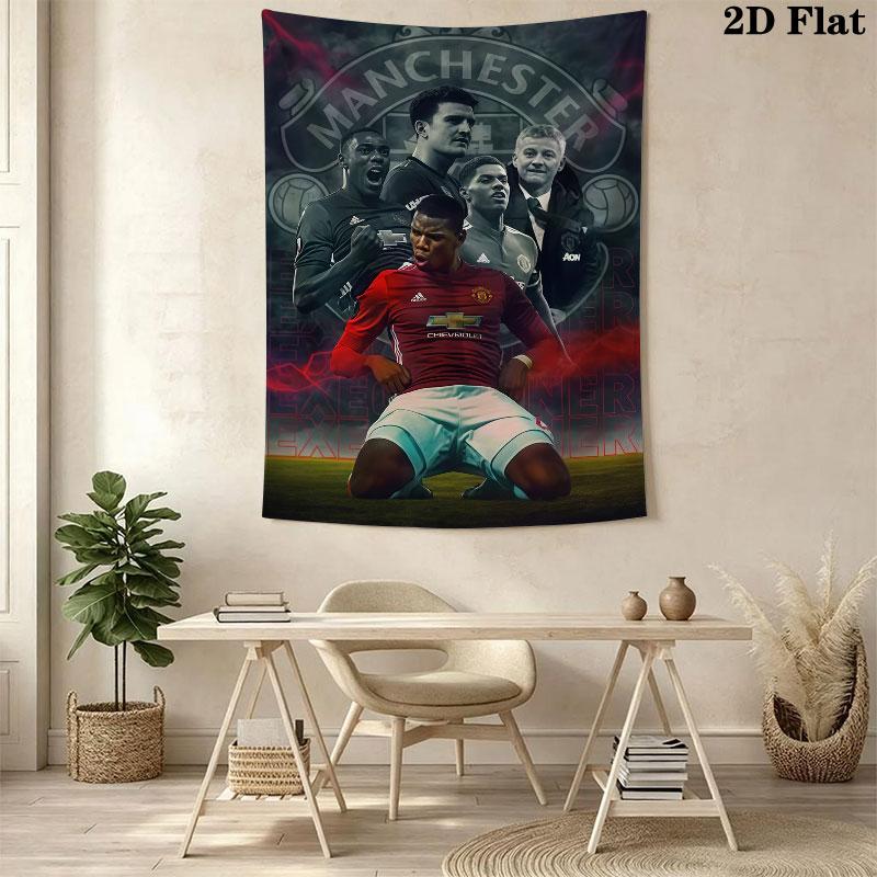 Glossy MUFC StickersWall Hanging Printed Fabric Blanket Decorative Tapestries for Bedroom Living Room Home Decor
