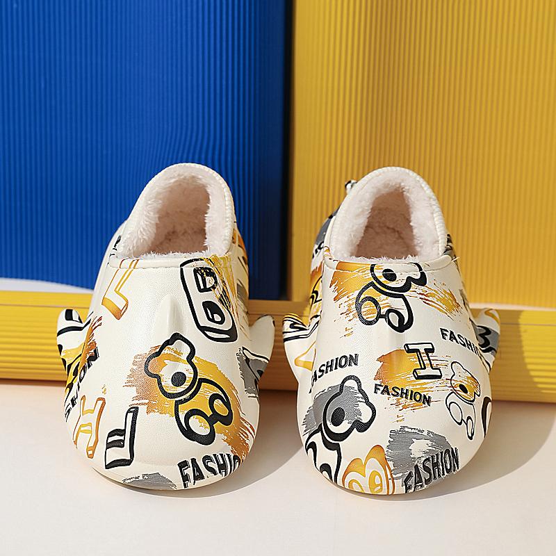 Зимние детские тапочки большого размера на толстой подошве, теплые, хлопковые, для дома, для улицы и дома, хлопковые тапочки 24-35