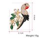 Women Girls Refined Brooches Fashion Parrot Modelling with Rhinestone Trim Dress Breastpin Birthday Xmas Gift