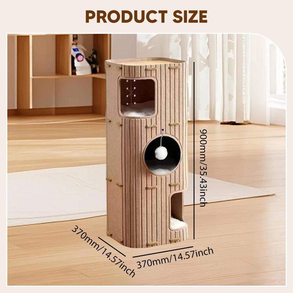 Войлочный домик для кошек, 3-этажный, для домашних кошек и котят, с мягкой подушкой, товары для животных