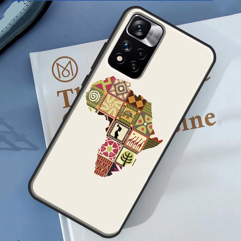 Africa Map Geography Painted Case For Xiaomi Redmi Note 14 13 11 9 10 12 Pro 9S 10S 11S 12S Redmi 10C 12C 13C 14C Cover