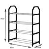 4-layer Metal Shoe Rack Black Large Capacity Shoe Rack