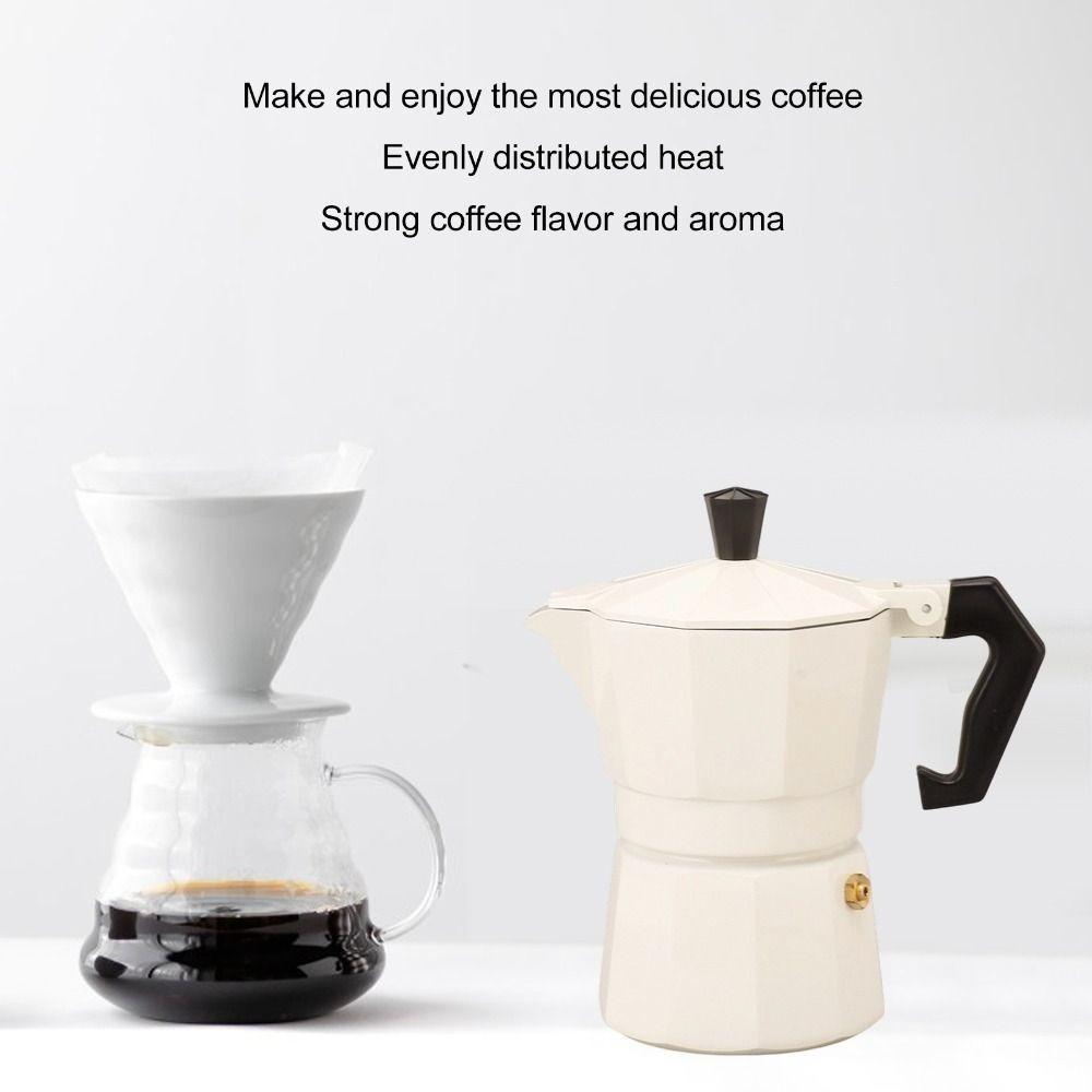 White Color Stovetop Moka Pot Aluminum Alloy Italian Coffee Maker Moka Coffee Maker Home Use