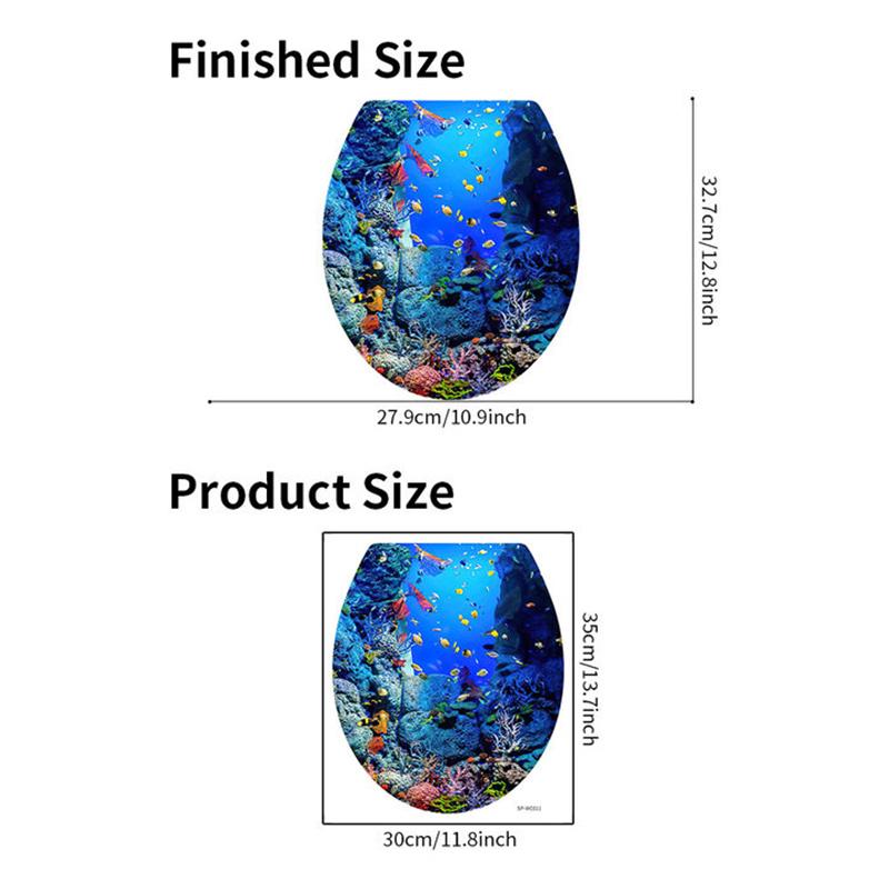 1 шт. 3D наклейка на сиденье унитаза, художественные обои, наклейки для ванной, самоклеящиеся съемные наклейки на крышку унитаза, аксессуары для домашнего декора