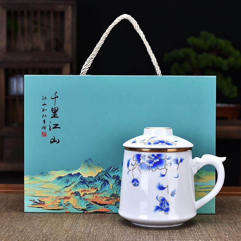 Керамическая чашка для чая, деловой партнер, подарок для руки, офисная чашка для воды, три чашки, подарок на открытие, чашка, банка, подарочная коробка, China-Chic