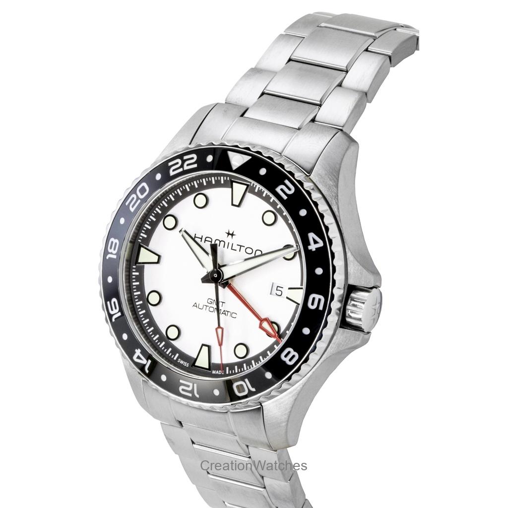 Hamilton Khaki Navy Scuba GMT Нержавеющая сталь Серебристый циферблат Автоматические Дайверские H82555150 300М Мужские часы