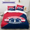 Washington Wizards Logo Pattern Bedding Set Quilt Cover Pillowcase Home Decor Gift (1 * duvet cover + 2 * pillowcase, without core)