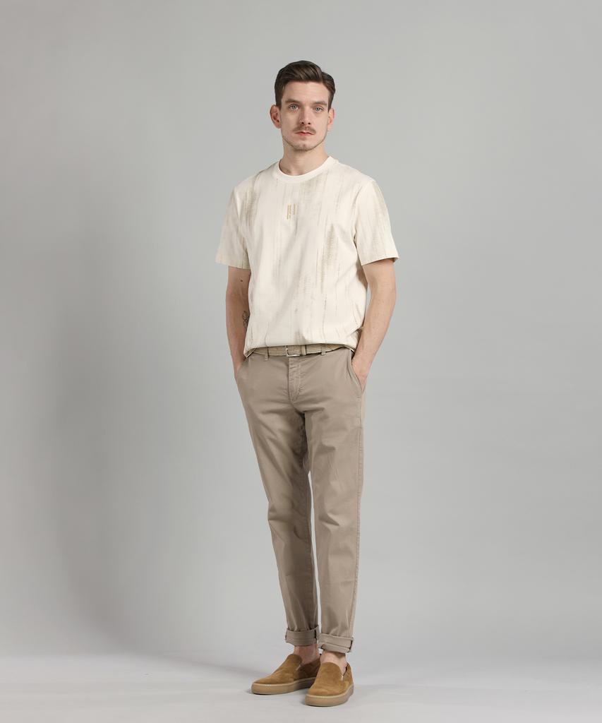 PANICALE Beige Regular Fit Cotton Chino Pants