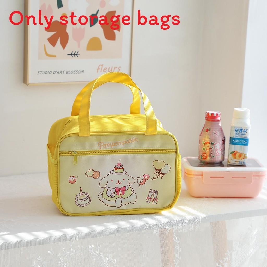 Cute Hello Kitty Kuromi Print Insulated Lunch Cooler With Side Pocket For Kids And School Use